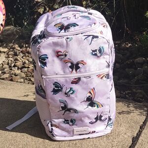 Vera Bradley Women's Recycled Lighten Up Grand Backpack Lavender Butterflies
